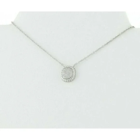 Sterling Silver CZ Necklace 16 to 18 inch chain Adjustable - Picture 7 of 8